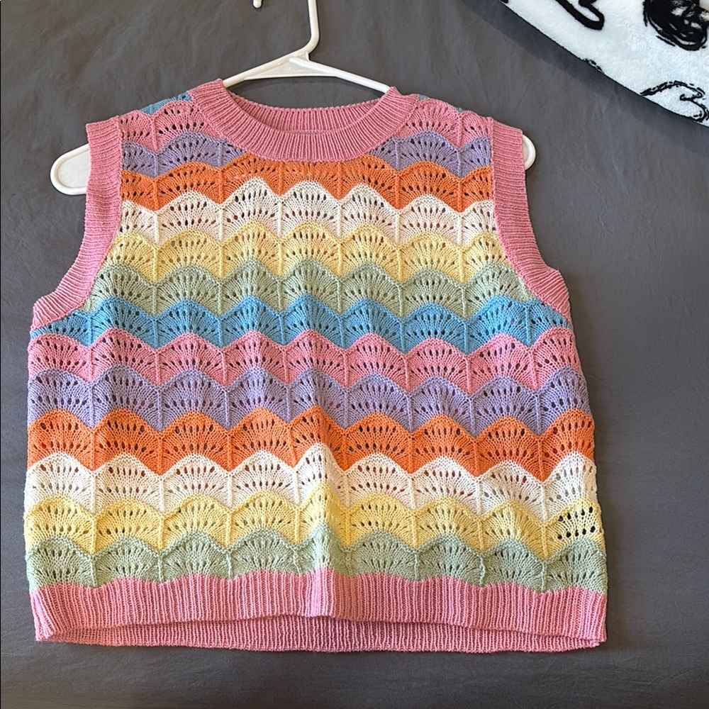 Colorful Knit Sleeveless Top